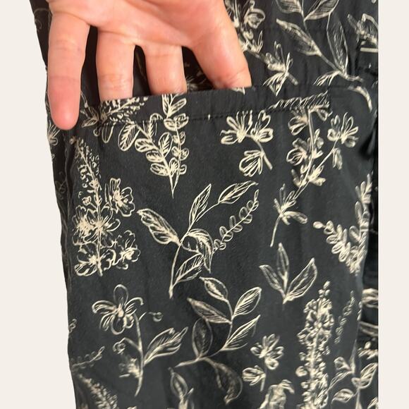 Thakoon Black Floral Printed Utility Wide Leg Jumpsuit Size L - Picture 10 of 16